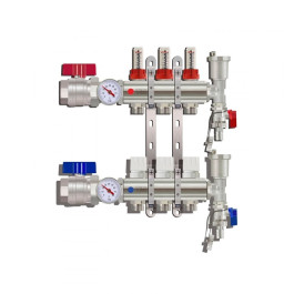 Коллектор для тёплого пола с расходомерами Tim на 3 выхода (арт.KA003)
