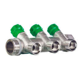 Коллектор распределительный 45° Tim на 3 выхода 1"x3/4"