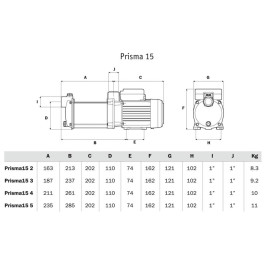 Поверхностный насос ESPA Prisma 45 4N
