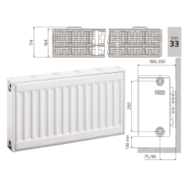Радиатор стальной панельный Prado Classic Тип 33 (300x400 мм)