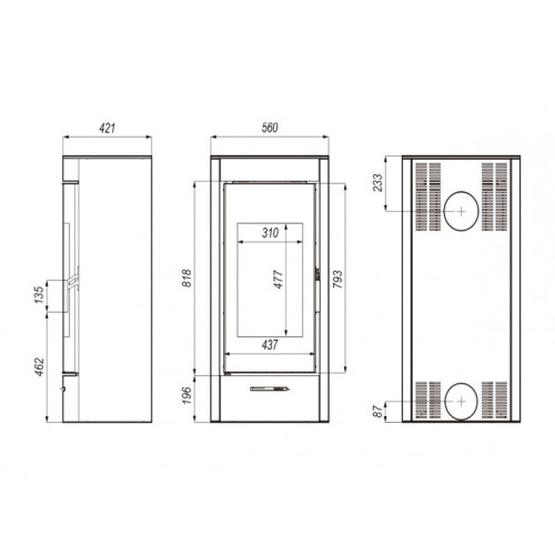 Печь-камин Defro Home Orti 9 кВт золотая сталь