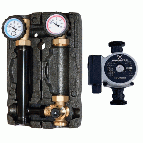 Насосная группа Hoobs 1" ВРх1 1/2"НР с насосом UPSO25-65 и 3-х ходовым клапаном