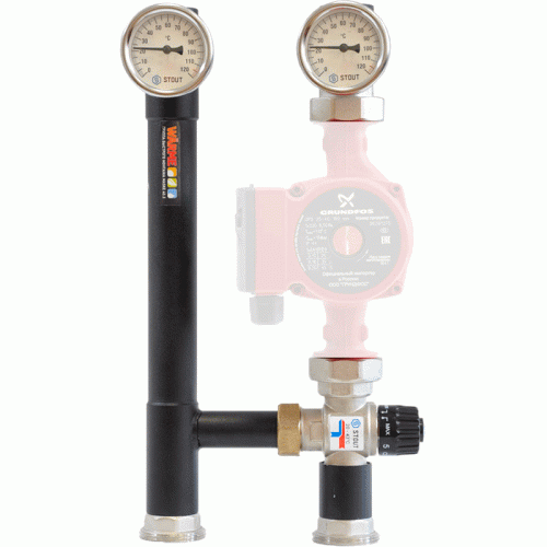 Насосная группа Warme MASKE 35.3 без насоса с термостатическим клапаном t 20-43