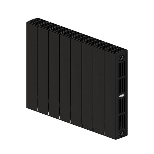 Биметаллический радиатор Rifar SUPReMO 350 8 секций цвет Антрацит (нижнее левое подключение)