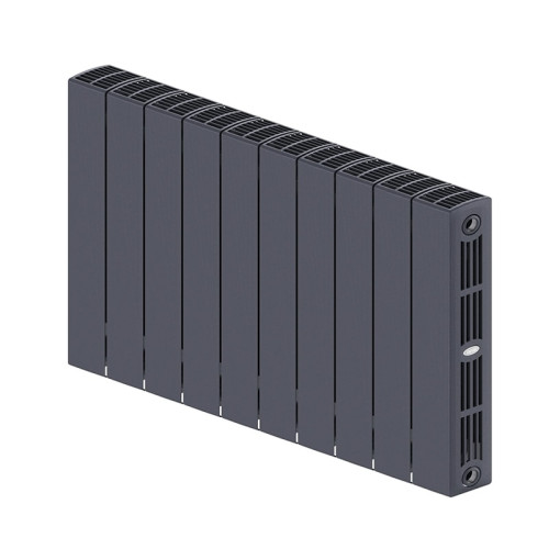 Биметаллический радиатор Rifar SUPReMO 350 10 секций цвет Титан (боковое подключение)