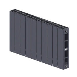 Биметаллический радиатор Rifar SUPReMO 500 10 секций цвет Титан (нижнее левое подключение)