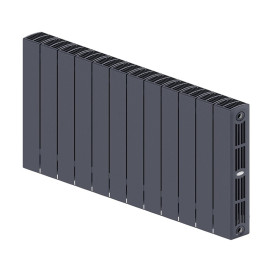 Биметаллический радиатор Rifar SUPReMO 350 12 секций цвет Титан (боковое подключение)