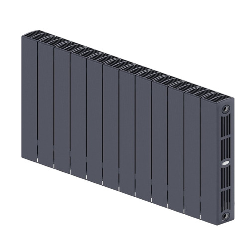 Биметаллический радиатор Rifar SUPReMO 350 12 секций цвет Титан (боковое подключение)