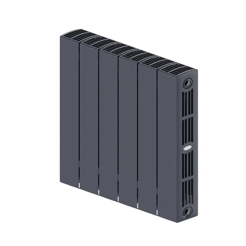 Биметаллический радиатор Rifar SUPReMO 500 6 секций цвет Титан (нижнее правое подключение)