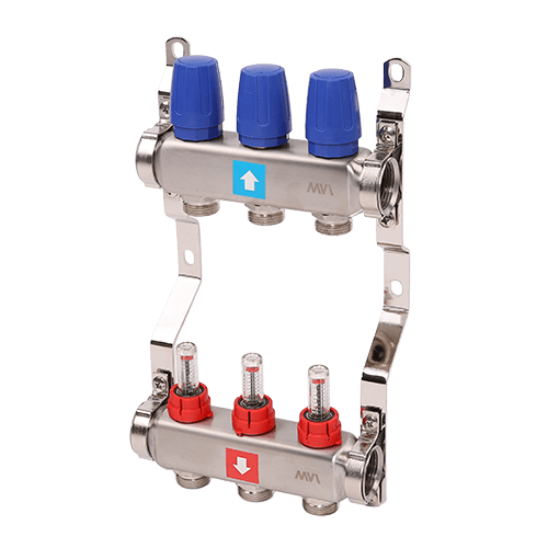 Коллектор с расходомерами MVI 1"х3/4"ЕК 3 выхода