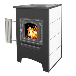 Печь-камин Этна ДТ-4С с теплообменником и плитой