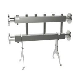 Коллектор нержавеющий модульный Gidruss MKSS-400-3х32 до 400 кВт ДУ65 3 контура