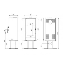 Печь-камин Defro Home Solum Top 9 кВт белая сталь