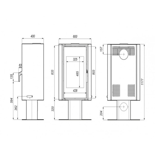 Печь-камин Defro Home Solum Top 9 кВт белая сталь