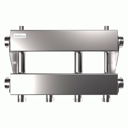 Коллектор нержавеющий модульный Gidruss MKSS-150-2х32 до 150 кВт 1 1/2" 3 контура