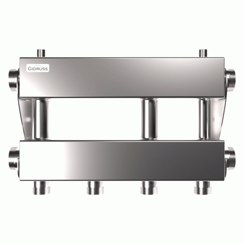 Коллектор нержавеющий модульный Gidruss MKSS-150-2х32 до 150 кВт 1 1/2" 3 контура