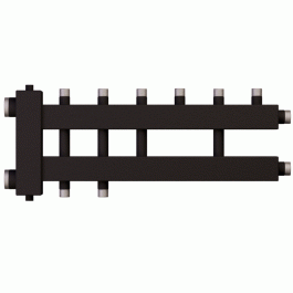 Коллектор с гидроразделителем Warme WKD.R.60.К.3+1+1 (черная сталь) на 5 контуров до 60 кВт