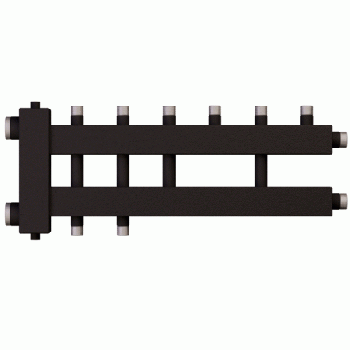 Коллектор с гидроразделителем Warme WKD.R.60.К.3+1+1 (черная сталь) на 5 контуров до 60 кВт