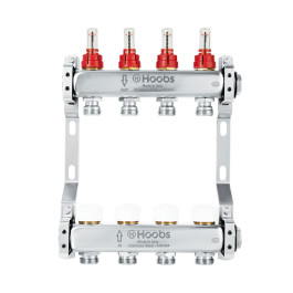 Коллектор нержавеющий Hoobs 1"x 3/4" 9 выходов с расходомерами