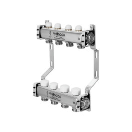 Коллектор нержавеющий Hoobs 1"x 3/4" 9 выходов с термостатическими клапанами