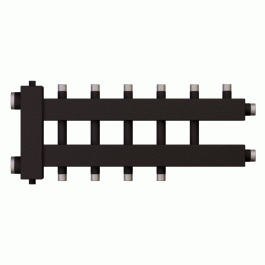 Коллектор с гидроразделителем Warme WKD.R.60.К.3+2+1 (черная сталь) на 6 контуров до 60 кВт