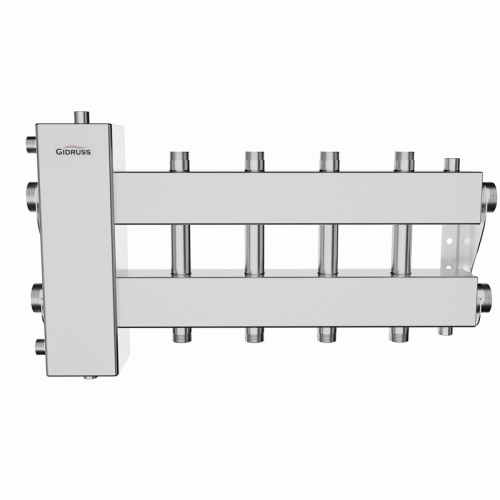 Коллектор нержавеющий Gidruss BMSS-150-5DU до 150 кВт 1 1/2" 5 контуров