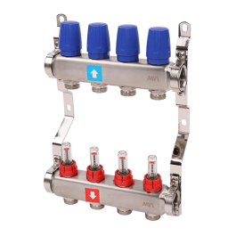 Коллектор с расходомерами MVI 1"х3/4"ЕК 4 выхода
