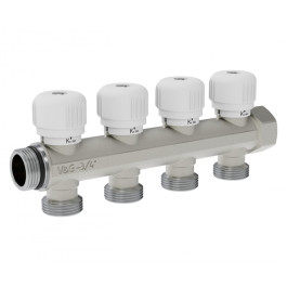 Коллектор распределительный с вентильной регулировкой V&G Valogin 3/4"х3/4" на 4 выхода
