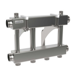 Коллектор нержавеющий модульный Gidruss MKSS-250-2х32 до 250 кВт 2" 2 контура