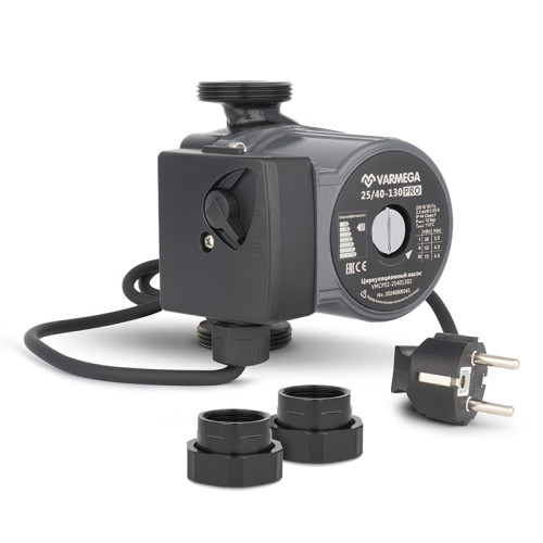 Циркуляционный насос Varmega VMCP02 PRO 25/60-130, с гайками, с кабелем