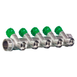 Коллектор распределительный 45° Tim на 5 выходов 1"x3/4"