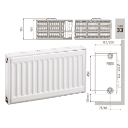 Радиатор стальной панельный Prado Classic Тип 33 (500x1000 мм)