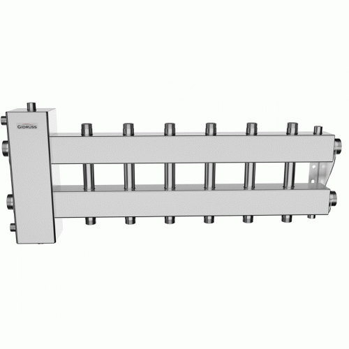Коллектор нержавеющий Gidruss BMSS-150-7DU до 150 кВт 1 1/2" 7 контуров