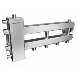 Коллектор нержавеющий Gidruss BMSS-100-3D до 100 кВт 1 1/4" 3 контура