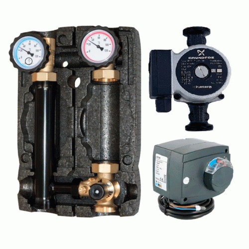 Насосная группа Hoobs 1" ВРх1 1/2"НР с насосом UPSO25-60 и 3-х ходовым клапаном и сервоприводом