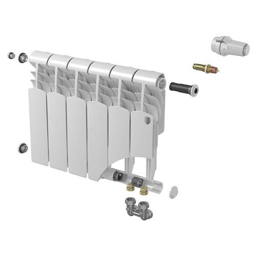Биметаллический радиатор Royal Thermo Vittoria VD 300 VDR80 с нижним подключением (8 секции)