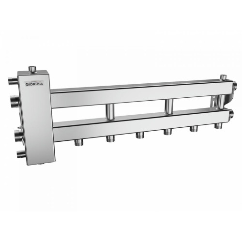 Коллектор нержавеющий Gidruss BMSS-100-4D до 100 кВт 1 1/4" 4 контура