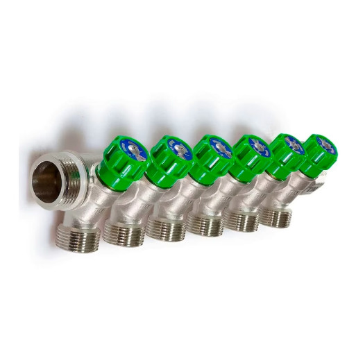 Коллектор распределительный 45° Tim на 6 выходов 3/4"x1/2"