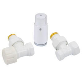 Комплект подключения SCHLOSSER STANDARD MINI 1/2" угловой белый с термоголовкой MINI