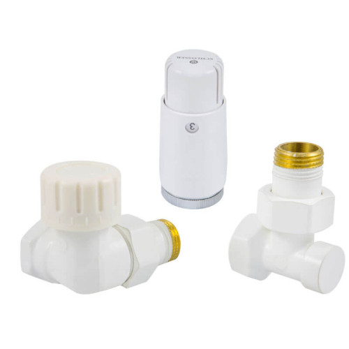 Комплект трехосевой SCHLOSSER STANDARD MINI 1/2" правый белый с термоголовкой MINI
