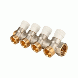 Коллектор для воды 4 выхода Stout 1"x3/4" Евроконус арт.SMB 6851 013404