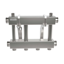 Коллектор нержавеющий модульный Gidruss MKSS-250-2х32 до 250 кВт 2" 2 контура