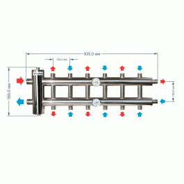 Коллектор из нержавейки с гидрострелкой 120 кВт ПроксиТерм GSK 40-7