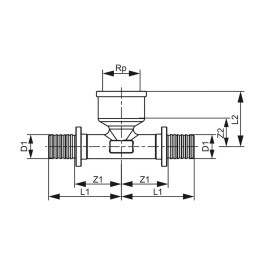 Тройник с ВР резьбой TECEflex 32х1/2"х32 мм