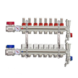 Коллектор для тёплого пола с расходомерами Tim на 8 выходов (арт.KA008)