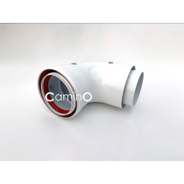 Угол 90° Camino утеплённый для дымохода 80 мм раструб-хомут