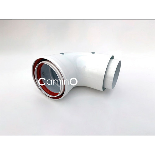 Угол 90° Camino утеплённый для дымохода 80 мм раструб-хомут