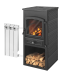 Печь-камин Этна БКД с плитой и теплообменником антрацит