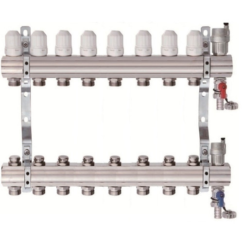 Коллектор для отопления Tim на 8 выходов (арт.KB008)