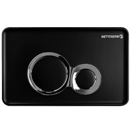 Клавиша смыва Bettoserb DUO черный матовый/хром глянец
